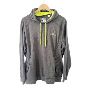 Adidas‎ Grey Neon Green Ultimate Pullover Hoodie Sweater